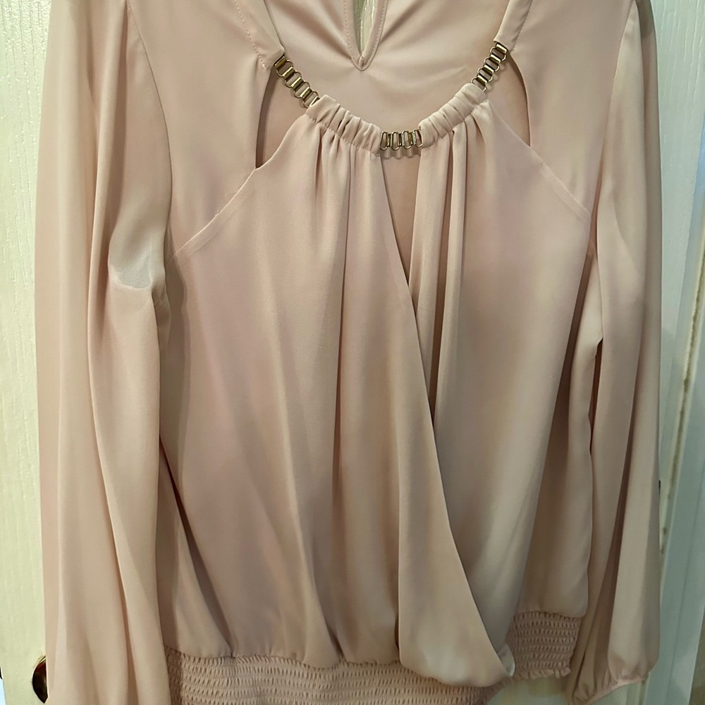 Elegant Cream Blouse with Gold Accents